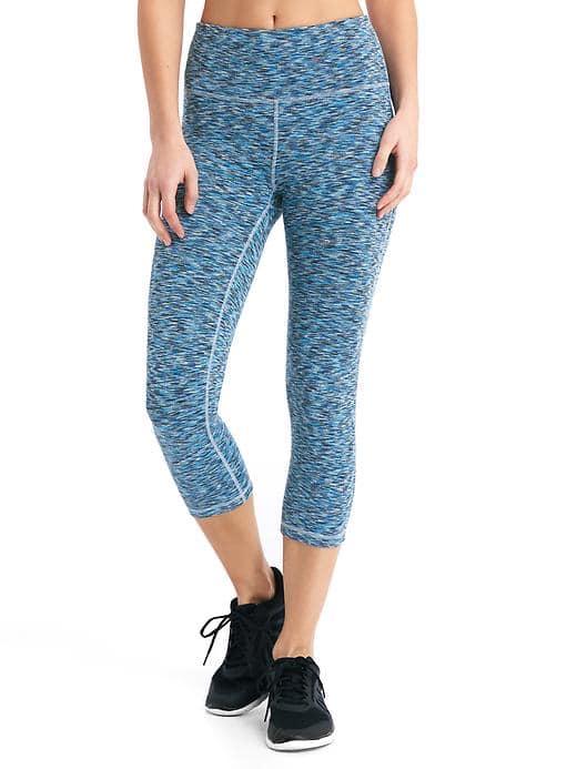 Gap Women Gapfit Blackout High Rise Spacedye Capris - Bright Turquoise