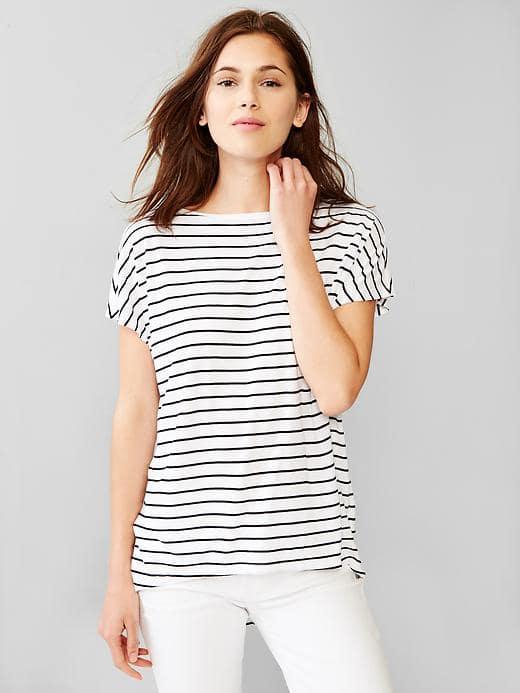 Gap Women Stripe Relaxed Tee - White Stripe