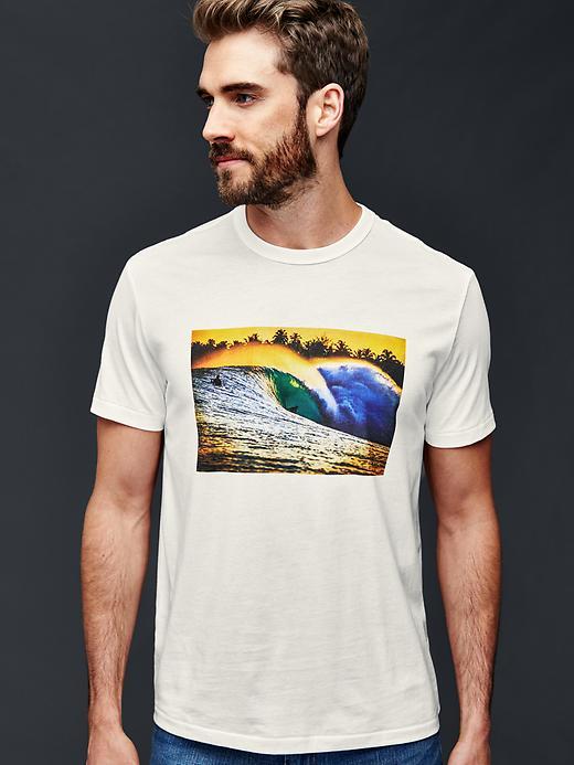 Gap Men X Bielmann Sunset Wave Graphic Tee - New Off White