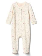 Gap Sparkle Unicorn Footed One Piece - Ivory Frost