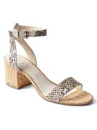 Gap Women Ankle Strap Cork Block Heels - Snake Print