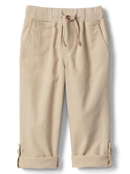 Gap Linen Roll Up Pants - Beige