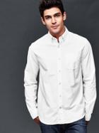 Gap Men Solid Button Down Oxford Shirt - White