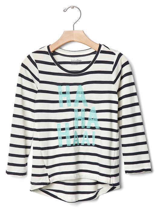 Gap Embroidered Hi To Tee - Blue Stripe