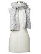 Gap Honeycomb Cable Knit Scarf - Light Gray