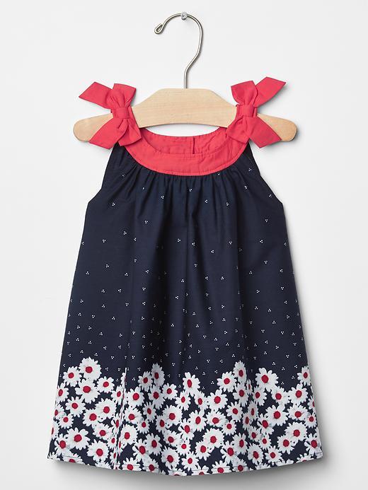 Gap Daisy Border Bow Dress - Dark Night