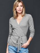 Gap Women Ballet Wrap Cardigan - Heather Grey