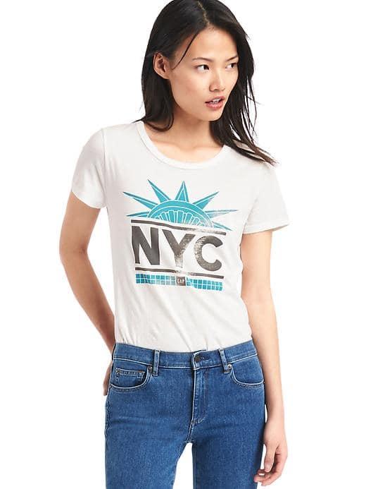 Gap Women City Graphic Crewneck Tee - New Off White