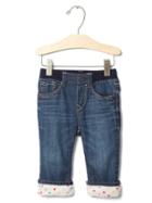 Gap 1969 First Fleece Lined Straight Jeans - Dark Wash