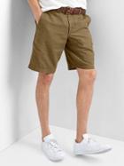 Gap Women Garment Dyed Linen Cotton Shorts 10 - Palomino Brown