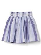 Gap Embroidery Stripe Flippy Skirt - Blue Stripe