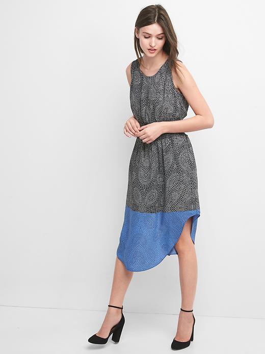 Gap Print Midi Tank Dress - Black Print