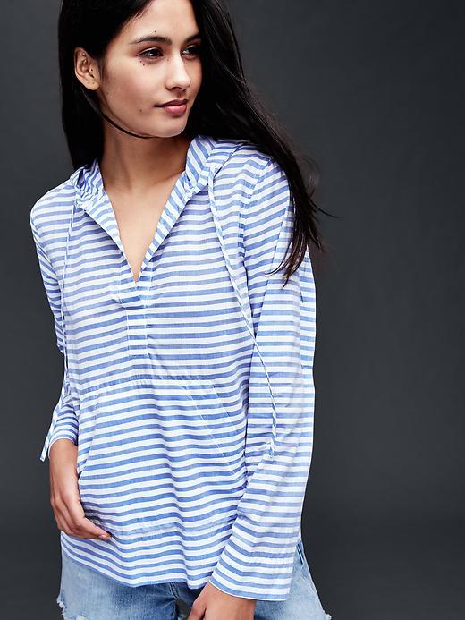 Gap Women Easy Stripe Hoodie - Blue Stripe
