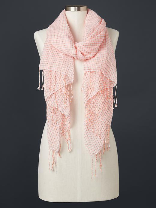 Gap Women Grid Scarf - Jos Orange