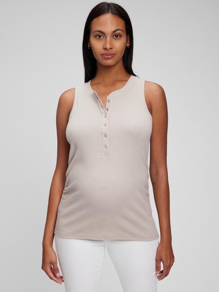 Maternity Rib Henley Tank Top