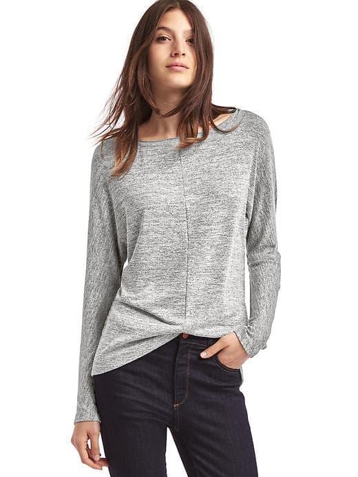 Gap Women Dolman Sleeve Hi Lo Tee - New Heather Grey