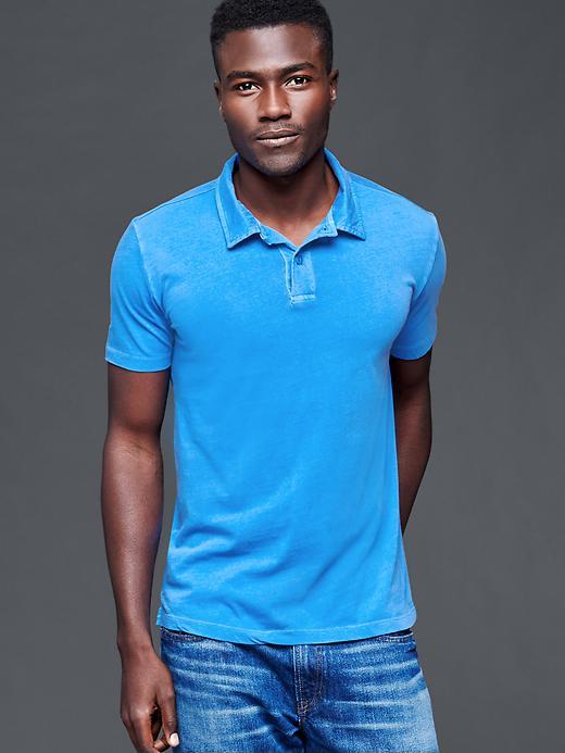 Gap Men Vintage Wash Polo - Blue Streak