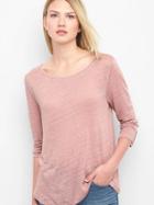 Gap Women Linen Swing Shirt - Princess Pink