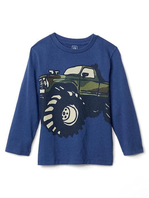 Gap Graphic Long Sleeve Tee - Blue Track