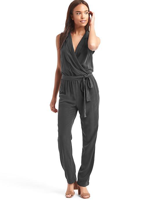 Gap Women Soft Lapel Jumpsuit - Moonless Night