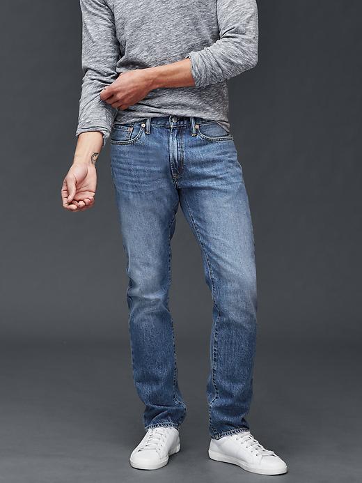 Gap Men 1969 Slim Fit Jeans Light Authentic Indigo Wash - Light Authentic