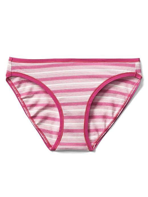 Gap Women Stretch Cotton Low Rise Bikini - Breezy Stripe Fuchia