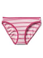 Gap Women Stretch Cotton Low Rise Bikini - Breezy Stripe Fuchia