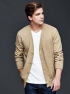 Gap Men Linen Cotton Cardigan Sweater - Khaki