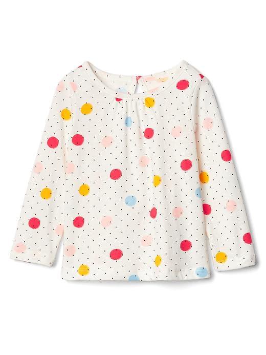 Gap Printed Keyhole Tee - Ivory Frost