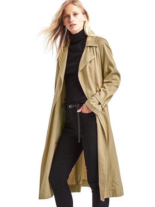 Gap Women Open Front Trench - Iconic Khaki