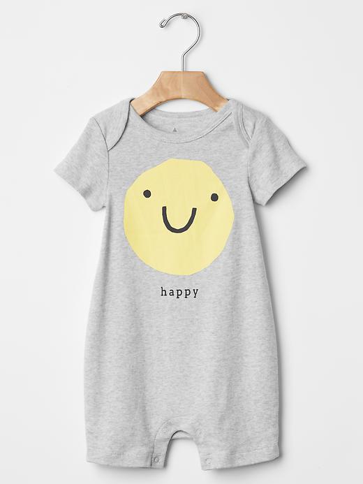 Gap Personalitees Graphic Shorty One Piece - Gray Heather