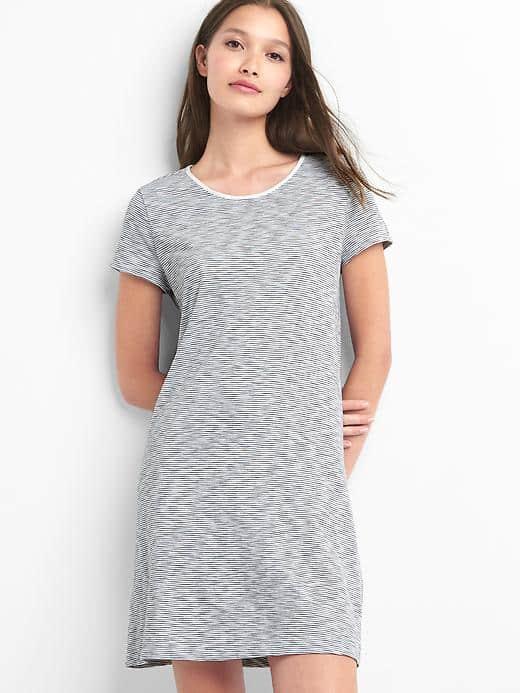 Gap Women Stripe Twist Back T Shirt Dress - Navy & White Stripe