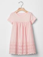 Gap Eyelet Mix Fabric Dress - Pink Cameo