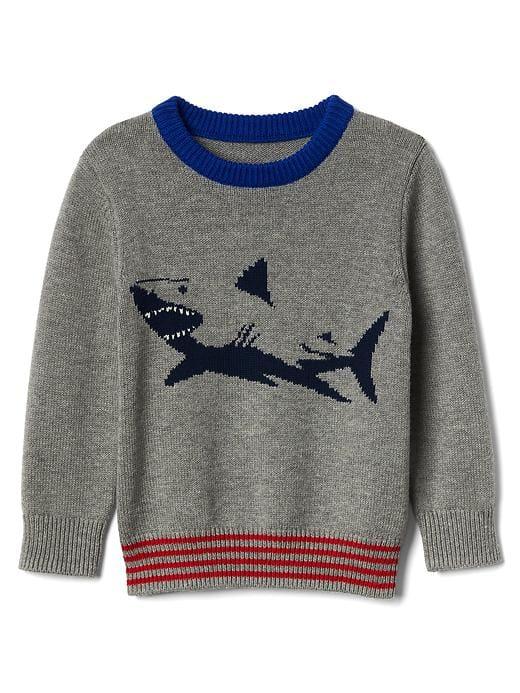 Gap Graphic Crew Sweater - Grey Heather