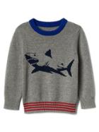 Gap Graphic Crew Sweater - Grey Heather