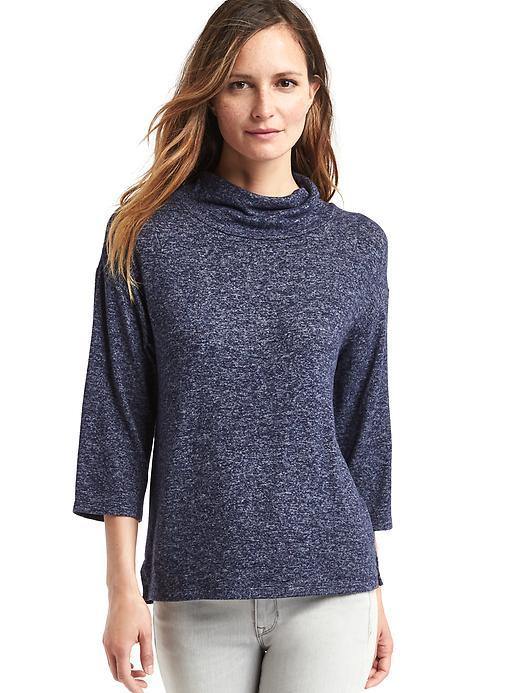 Gap Women Softspun Knit Funnel Neck Top - Dark Night