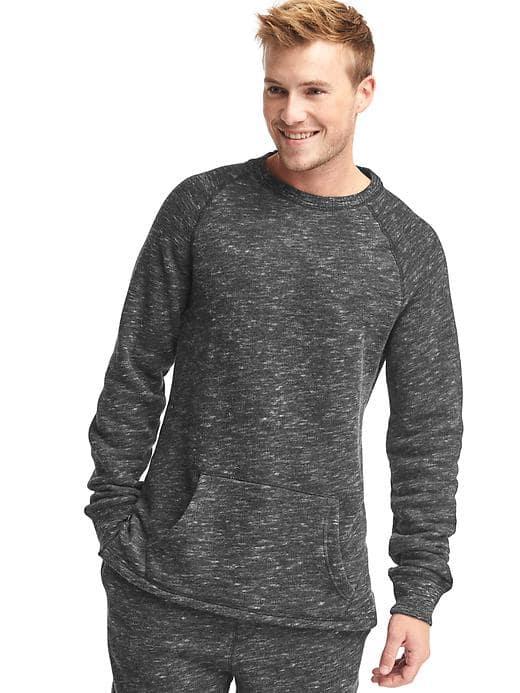 Gap Men Brushed Terry Crew Sweatshirt - Charcoal Heather