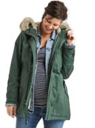 Gap Women 2 In 1 Faux Fur Parka - Cucumber Peel