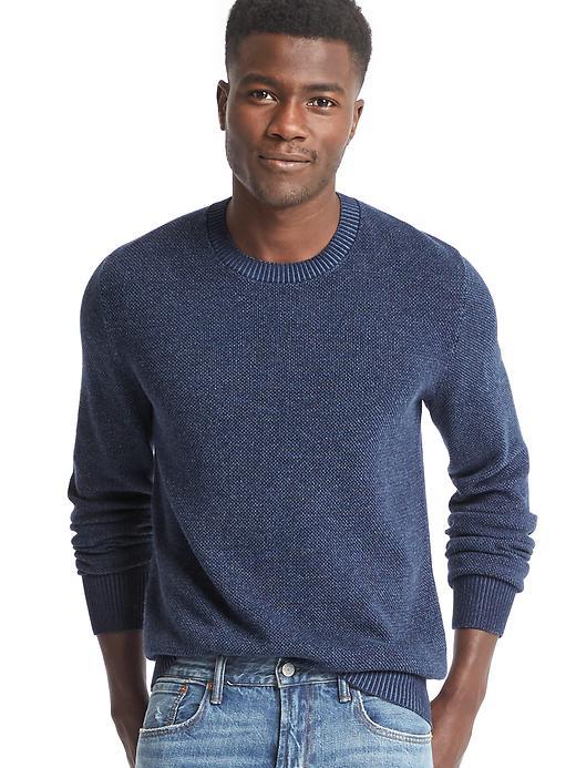 Gap Textured Crew Sweater - Navy Blue
