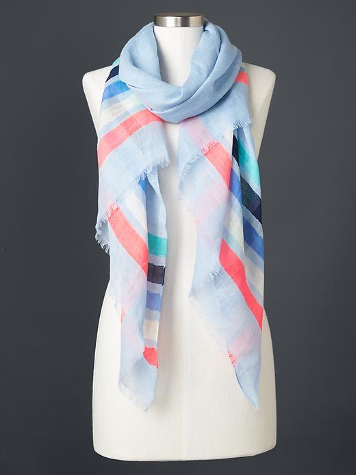 Gap Women Painterly Stripe Scarf - Essential Blue