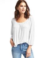 Gap Women Drapey Shirred Top - White