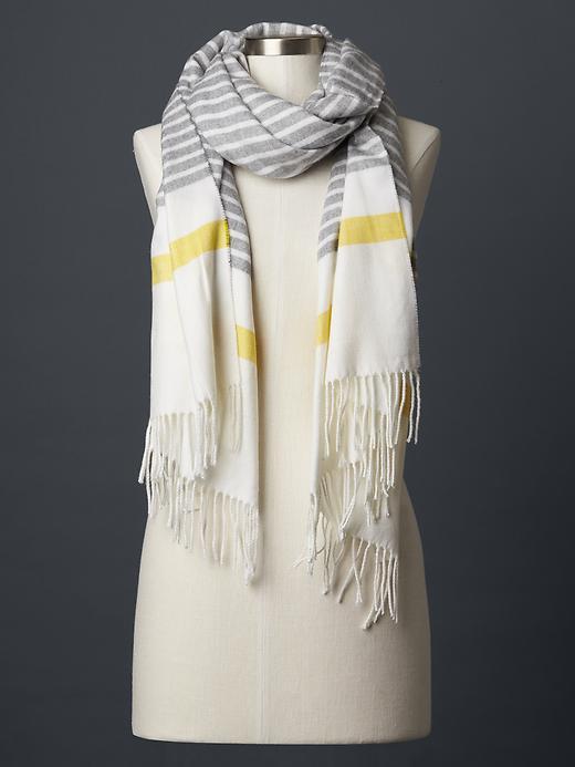 Gap Women Breton Stripe Scarf - Gray Heather
