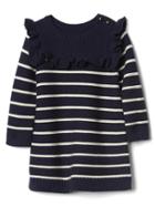 Gap Stripe Ruffle Sweater Dress - Dark Night