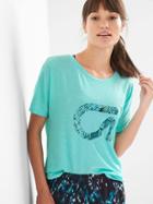 Gap Women Breathe Logo Tee - Aqua Glaze