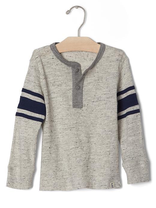Gap Football Stripe Henley - Grey