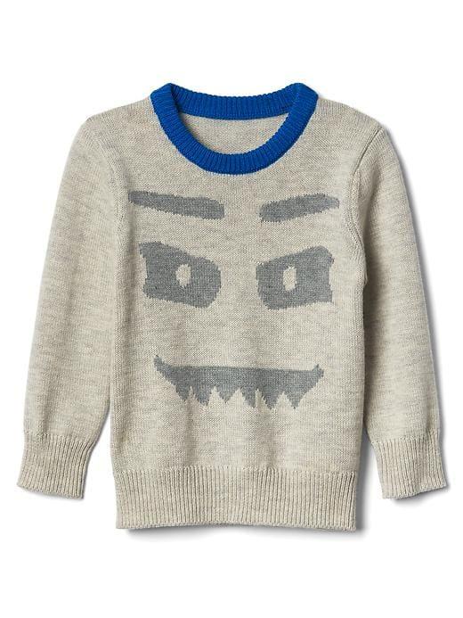 Gap Graphic Crew Sweater - Oatmeal Heather
