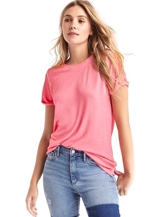 Gap Softspun Knit Roll Sleeve Tee - Primrose Pink