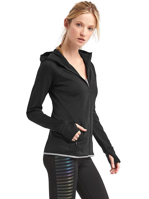 Gap Women Orbital Fleece Zip Hoodie - Dark Grey