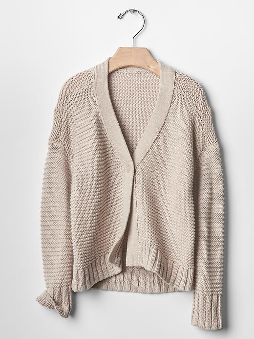 Gap Textured Hi Lo Cardigan - Oatmeal Heather