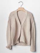 Gap Textured Hi Lo Cardigan - Oatmeal Heather